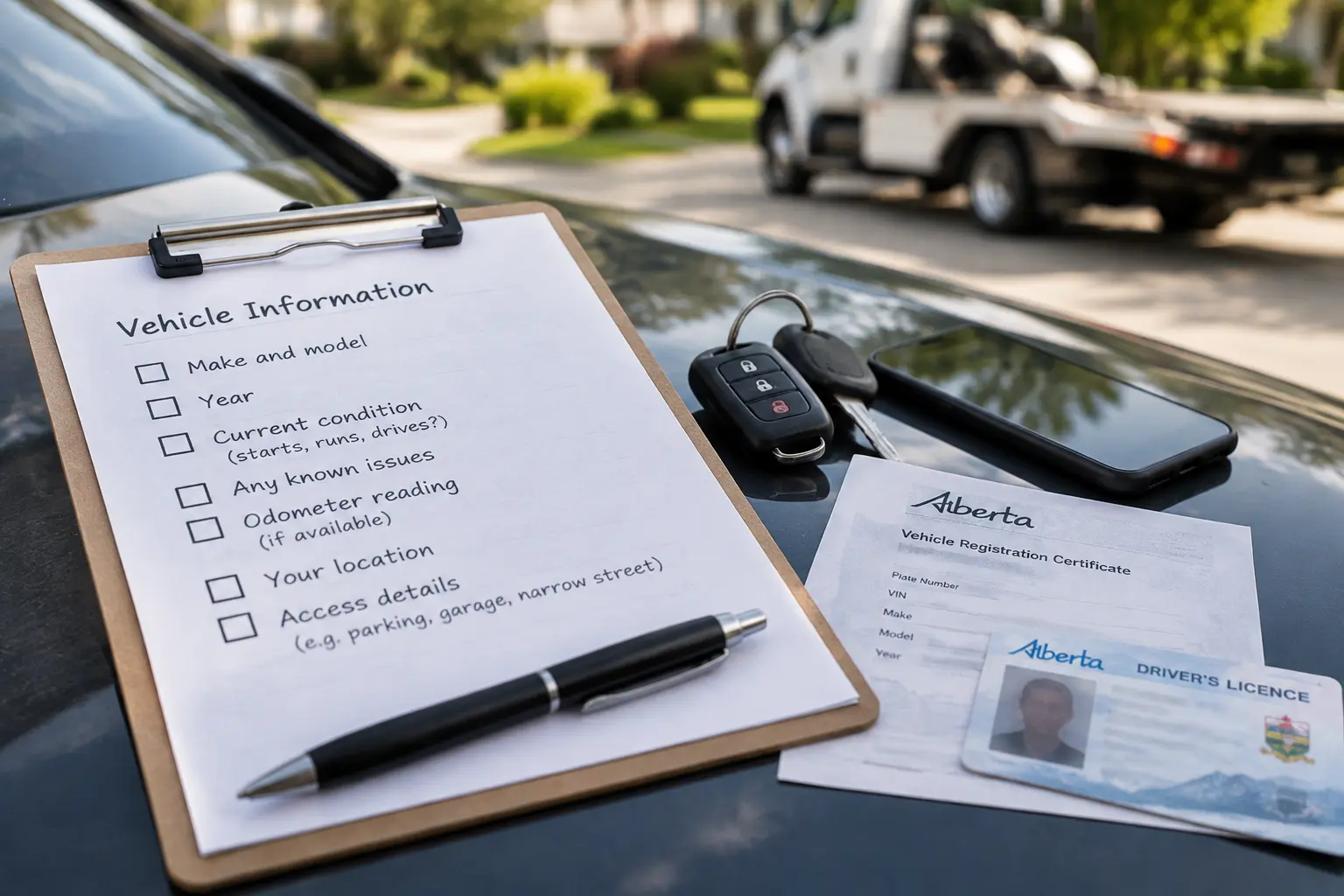 Vehicle information and keys ready